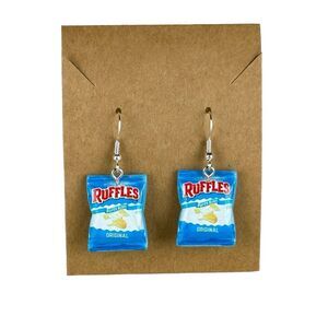 Potato Chip Bag Novelty Ear-wire Earrings Ruffles